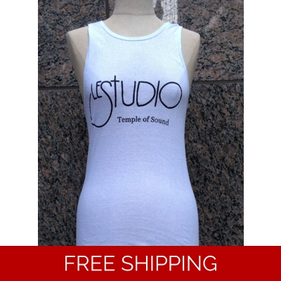 Woman Tank Top White Black Front Logo